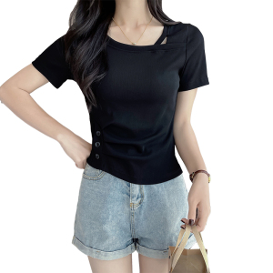 RM3802#夏季新款小众别致设计感修身百搭显瘦短袖T恤上衣女
