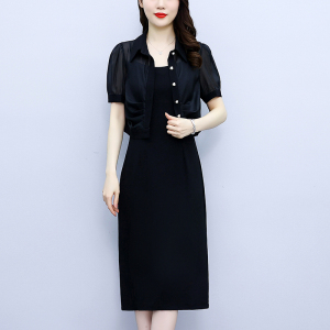 TR16235# 大码女装夏季新款韩版收腰时尚外套+背心裙两件套套装 服装批发女装服饰货源