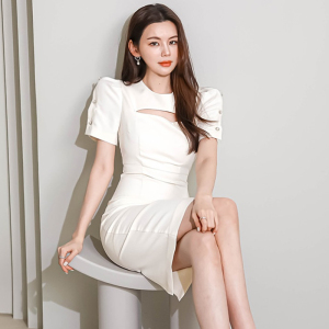 RM4613#夏季新款韩版气质修身中长款时尚简约包臀职业连衣裙女