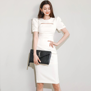 Fashion simple buttock wrap professional dress for women