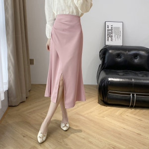 RM14484#新款韩版设计感开叉高腰显瘦半身小众优雅百搭鱼尾裙