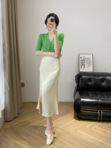 RM14484#新款韩版设计感开叉高腰显瘦半身小众优雅百搭鱼尾裙