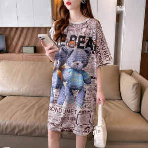 RM4252#短袖T恤女夏季新款速干网眼冰丝T恤休闲大码个性连衣裙