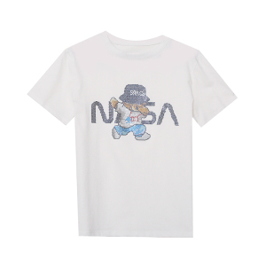RM4284#春夏新款酷跑小熊重工烫钻设计感宽松纯棉短袖T恤