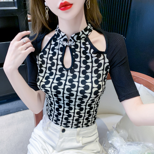 TR16156# 夏季短袖女装新款超修身显瘦T恤百搭镂空性感上衣韩版 服装批发女装服饰货源