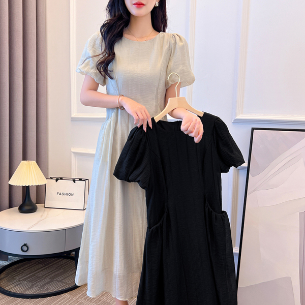 RM6113#夏季新款气质大码女装大裙摆显瘦设计感简约长裙质感女装
