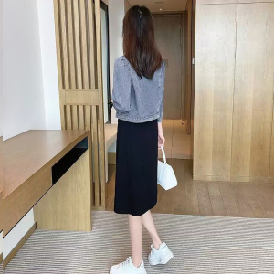 RM4153#复古短款牛仔外套女 新款时尚洋气显瘦吊带连衣裙