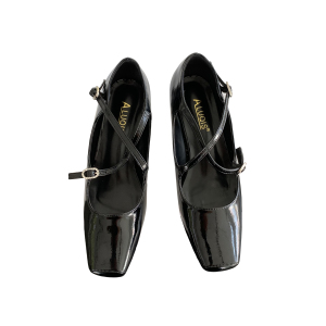 X-29115# 漆皮交叉带粗跟玛丽珍鞋 鞋子批发女鞋货源