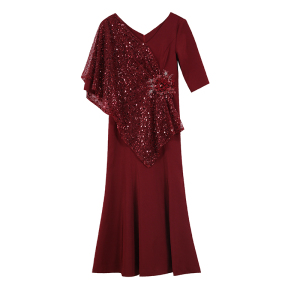 RM5434#喜婆婆亮片晚礼服鱼尾裙高端洋气宴会主持