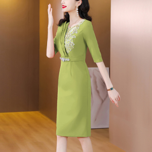 RM5436#礼服裙新款高端婚宴喜婆婆高级感晚礼服裙女