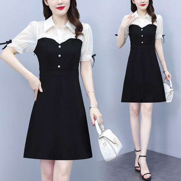 RM4419#大码女装2023夏季新款韩版修身显瘦气质减龄洋气时尚连衣裙