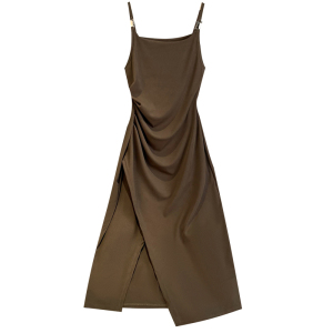TR18967# 大码女装搭配西服女夏季新款气质垂感显瘦吊带连衣裙