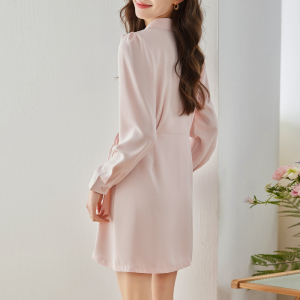 TR19042# 春新款西装领连衣裙法式修身显瘦高级感系带长袖A字裙