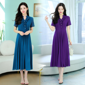 RM5832#新款纯色优雅沙滩裙海边度假拍照衣服女夏长款收腰显瘦大摆裙