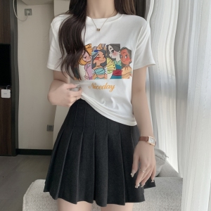 RM4110#纯棉短袖T恤女bm潮牌设计感韩版打底衫露脐短款t上衣