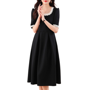 TR16017# 春夏季新款高端气质修身显瘦淑女时尚黑色连衣裙女 服装批发女装服饰货源