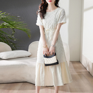 RM7922#夏季新款法式高端名媛气质显瘦荷叶边裙长裙
