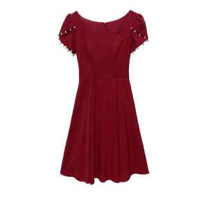 RM4774#敬酒服新娘酒红色订婚连衣裙平时可穿结婚便装小个子晚礼服女夏季