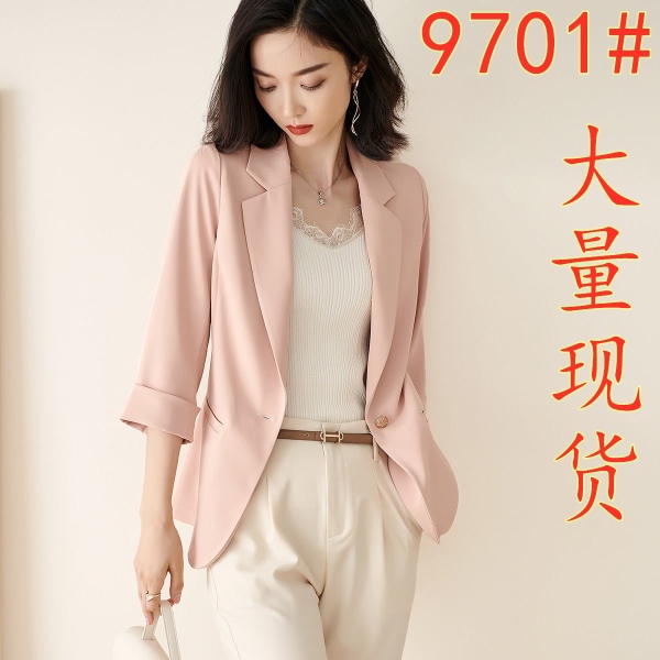 RM6781#春夏新款知性优雅一粒扣修身显瘦休闲百搭七分袖西装外套女士