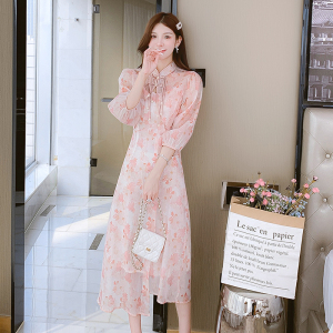 RY1614#旗袍日常2023新款年轻款高端气质优雅复古中国风套装裙夏季