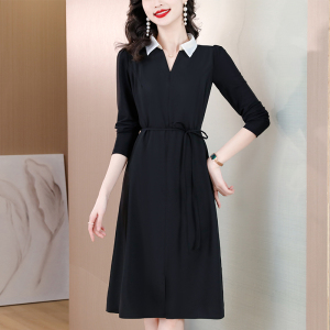 RM4163#中年女士 新款长袖连衣裙高端气质洋气妈妈装显瘦打底裙