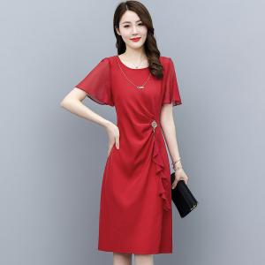 RM5754#连衣裙2023年夏装新款韩版优雅端庄显瘦女装时尚大方开叉裙子