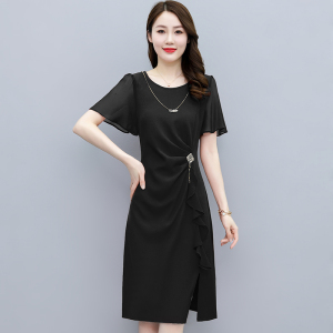 RM5754#连衣裙2023年夏装新款韩版优雅端庄显瘦女装时尚大方开叉裙子