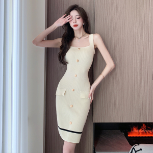 Xiaoxiangfeng Knitted Suspended Tank Top Dress Women's Summer Elegant Dress