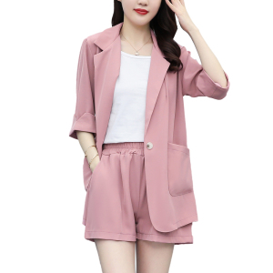 RM5320#夏季新款韩版休闲时尚气质女神范西装短裤宽松修身两件套