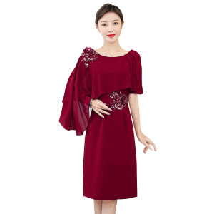 RM5453#晚礼服裙喜婆婆婚宴装连衣裙婚礼高端年轻款妈妈小个子丈母娘高贵