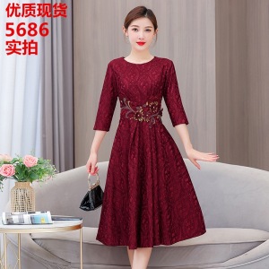 RM5452#婚宴礼服高贵年轻高端喜婆婆丈母娘婚宴连衣裙平时可穿春季