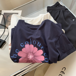 RM4104#抖音网红直播2023夏季潮牌ins新款小众设计感chic韩版bf短袖T恤女