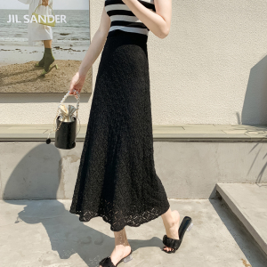 RM15292#夏镂空蕾丝高腰显瘦中长款鱼尾半身裙长裙