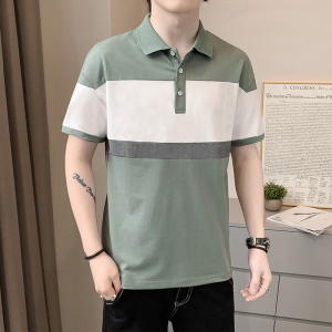 RM14637#男士短袖t恤夏季韩版修身潮流ins青年撞色休闲百搭翻领Polo衫