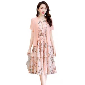 RM5755#雪纺连衣裙女2023新款夏装小香风气质女神范套装裙显瘦两件套