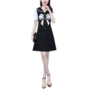 RM4416#大码女装2023夏季新款韩版法式收腰气质显瘦遮肚减龄连衣裙