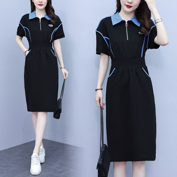RM4417#夏季新款韩版大码女装修身显瘦卫衣休闲气质时尚连衣裙