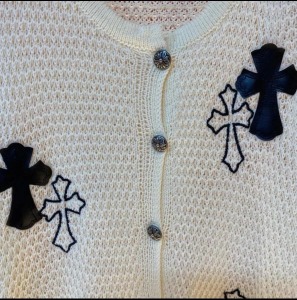 RM4090#十字架短款夏冰丝女短袖镂空针织衫显瘦T恤