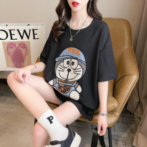 RM4257#卡通华夫格短袖T恤女夏季新款设计感小众宽松t恤ins潮
