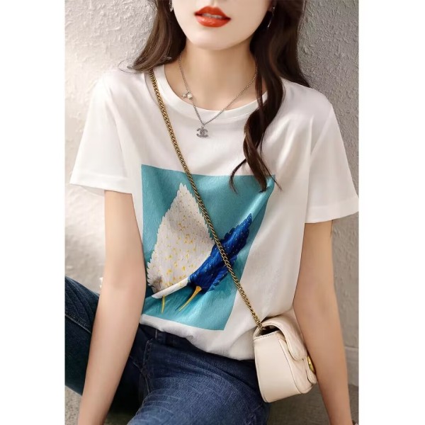 RM6854#夏季新款韩版简约百搭小衫显瘦设计感舒适亲肤短袖T恤女