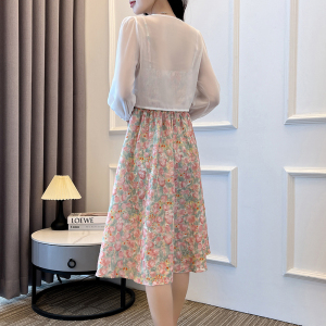 RM5532#夏季新款新中式大码女装国风穿搭罩衫+吊带连衣裙