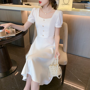 RM13241#夏季小个子白色订婚礼服连衣裙平时可穿高级感法式女