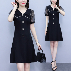 RM6953#夏季新款裙子法式复古赫本风小黑裙气质收腰显瘦高级感连衣裙