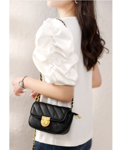 RM5687#夏季新款可爱气质镂空设计感小众短款衬衫女甜美泡泡袖衬衣