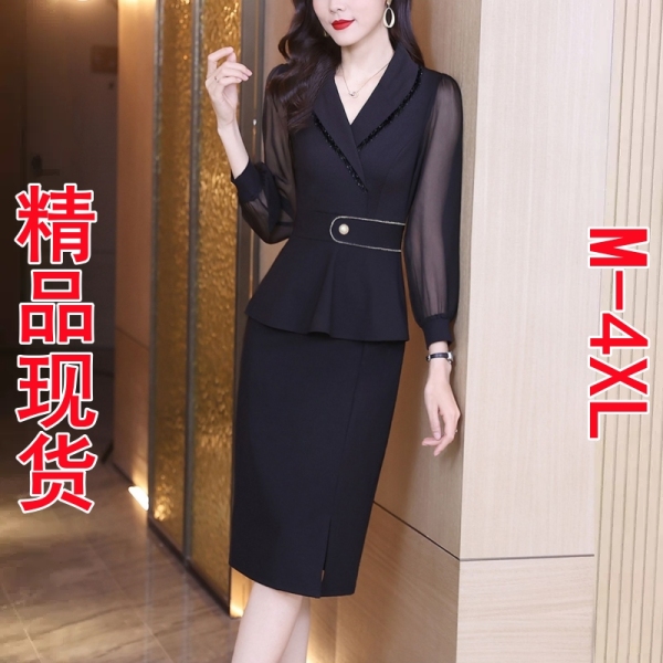 RM5878#新款连衣裙女法式正式场合高端精致黑色包臀裙一步裙春季
