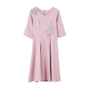 RM5918#新款婚宴晚礼服平时可穿婚礼高贵气质粉色裙子