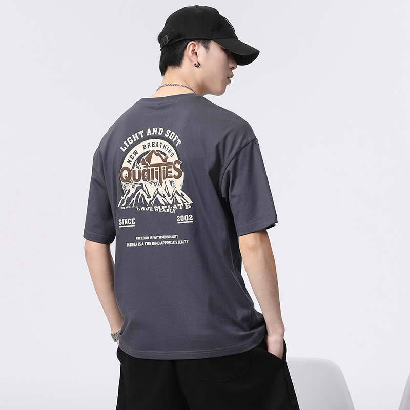 實拍夏季新款純棉彈力簡約時尚短袖T恤男百搭舒適韓版男裝上衣t恤