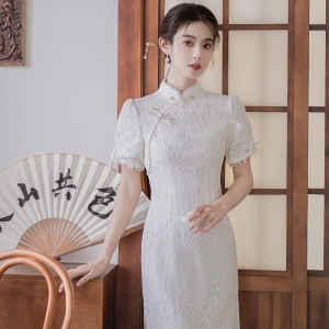 RM4654#旗袍敬酒服新娘订婚礼服连衣裙高级感气质新中式日常可穿蕾丝裙