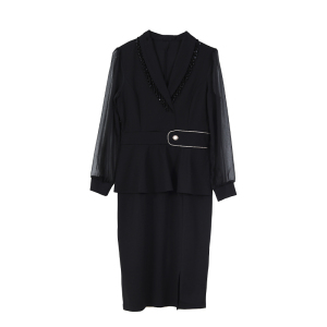 RM7104#新款连衣裙女法式正式场合高端精致黑色包臀裙一步裙春季