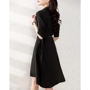 RM5684#艺术绘画衬衣连衣裙夏季法式印花高级感裙子收腰显瘦连衣裙女